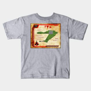 Alien Scout Ship Parchment Blueprint - Profile Kids T-Shirt